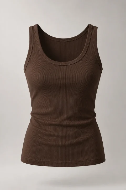 Sculpted Rib Tank in Espresso