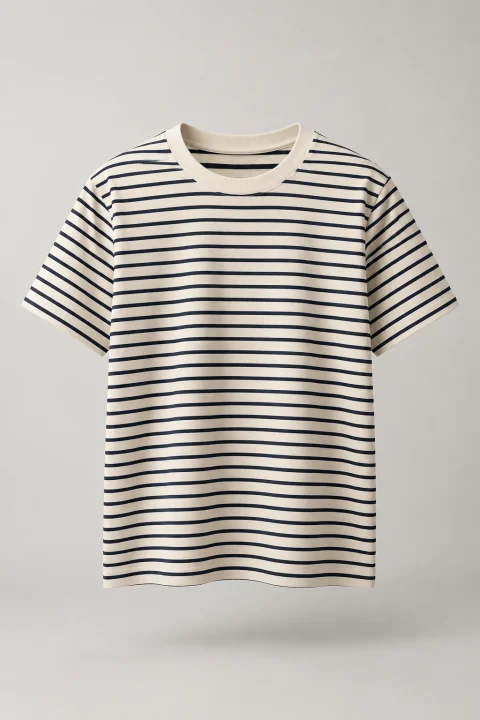 Weekend Stripe Tee in Cream / Navy