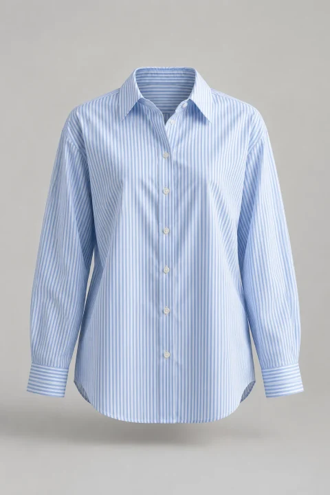 Fine Stripe Shirt in Blue Stripe