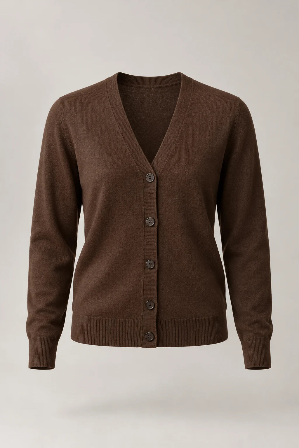 Fine Knit Cardigan in Cocoa