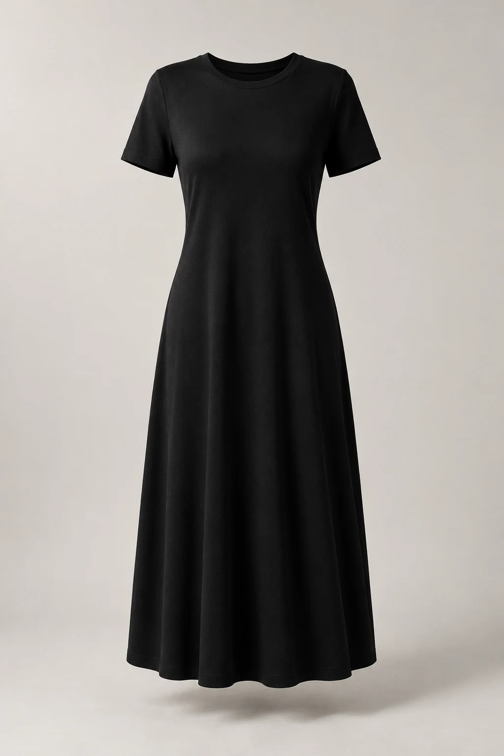 Soft Jersey Day Dress in Black