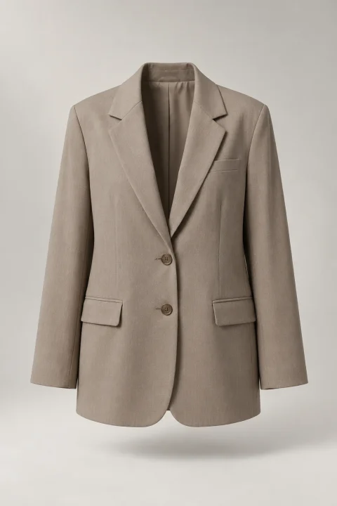 Relaxed Tailored Blazer in Taupe